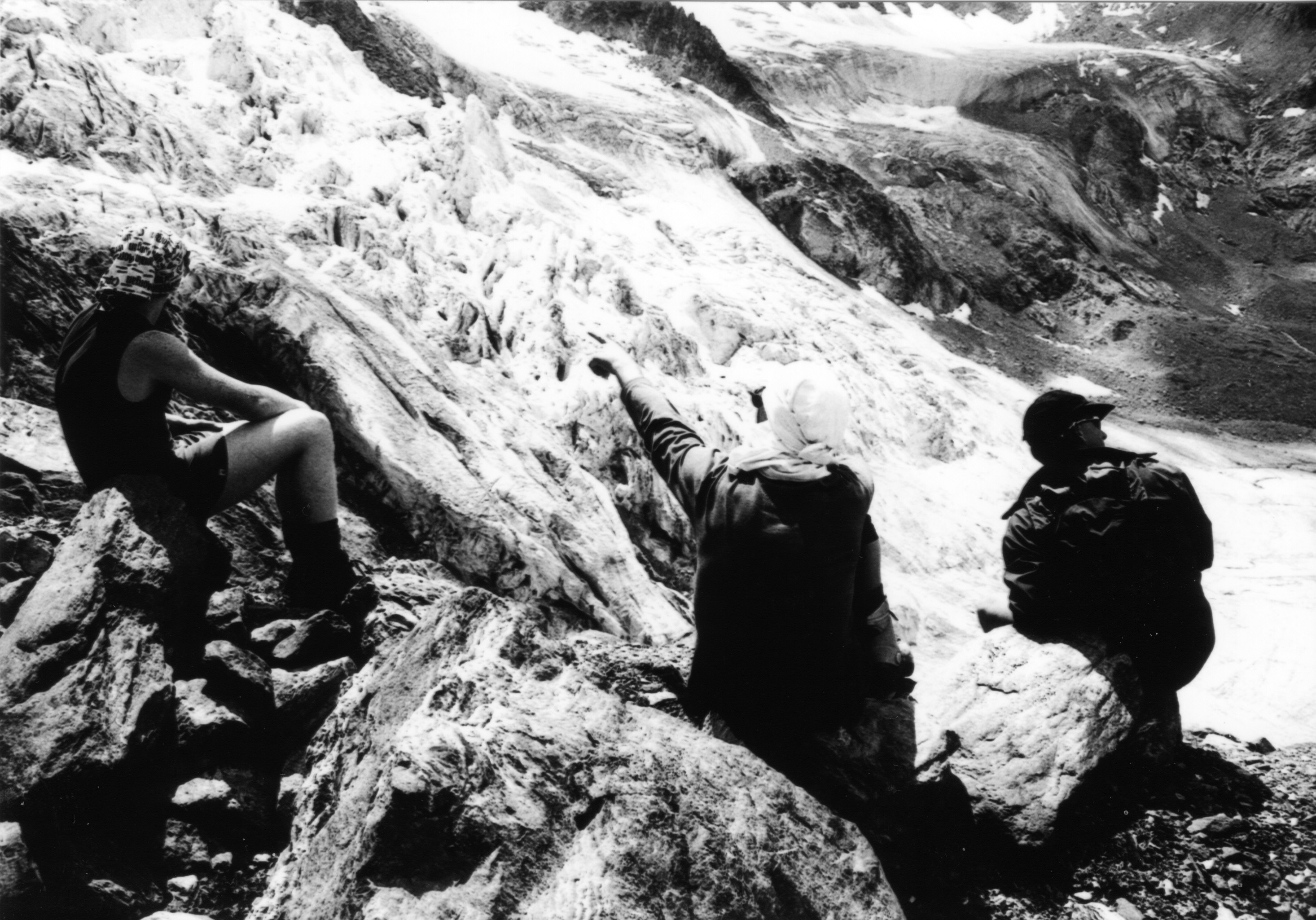 Nad chatou s výhledem na ledopád Glacier de Moiry
